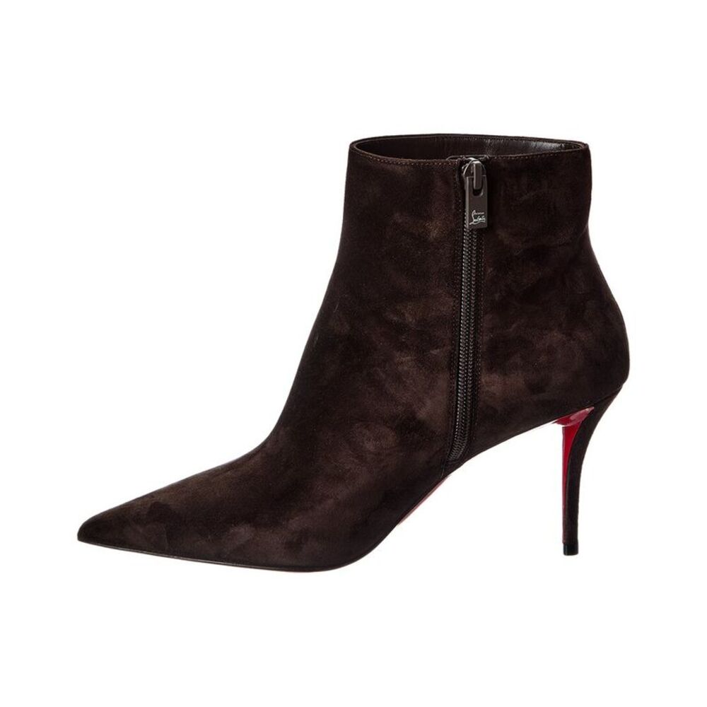 Christian Louboutin Miss Z 80 Suede Bootie, Brown - Picture 2 of 5